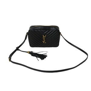SAINT LAURENT Lou Camera Shoulder Bag Black Leather Logo